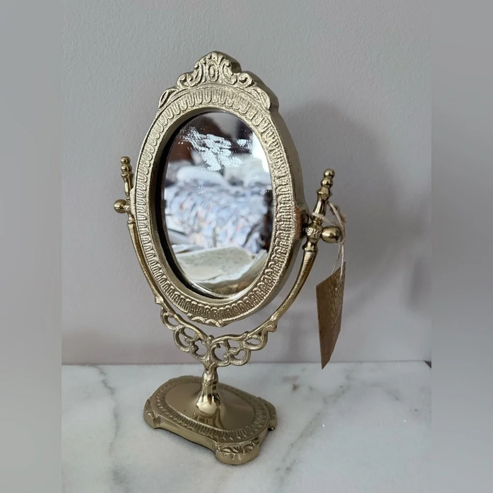 Elegant Gold Oval Vanity Mirror antique style